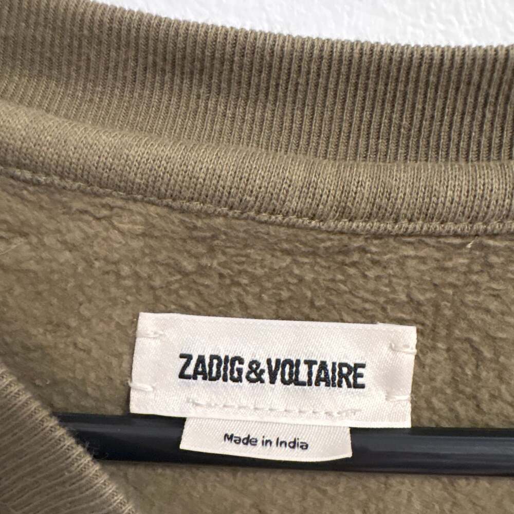 Zadig & Voltaire Upper Skull Gold Foil Cotton Sweatshirt Small - Picture 2 of 4